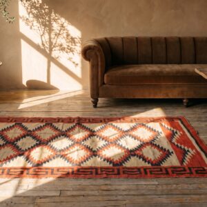 Bold Tribal Geometric Flatweave Antique Native American Navajo Rug (SKU 21256) - room view