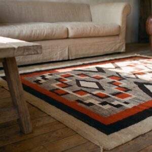 Bold Tribal Antique Native American Geometric Flatwoven Navajo Rug (SKU 21702) - in-room detail