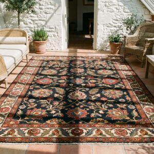 Bold Tribal Antique Hand Knotted Wool Pile Oversized Persian Bakhtiari Rug (SKU 18455) - room view