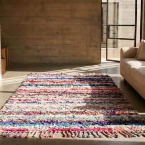 Antique Boucherouitte Allover Geometric Hand Knotted Pile Rug (SKU 22446) - room view