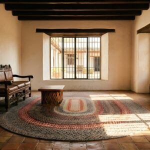 Antique Braided American Allover Oval Rug (SKU 24952) - room view