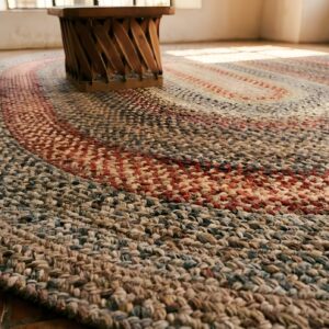 Antique Braided American Allover Oval Rug (SKU 24952) - in-room detail