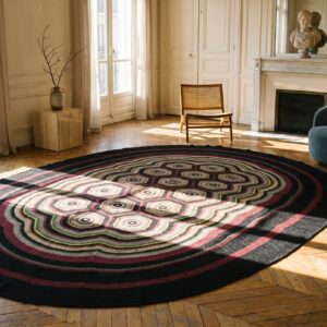 Antique Braided American Flat Weave Oval Rug (SKU 17350) - room view