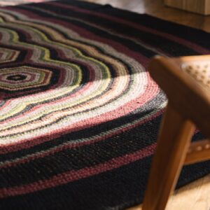 Antique Braided American Flat Weave Oval Rug (SKU 17350) - in-room detail