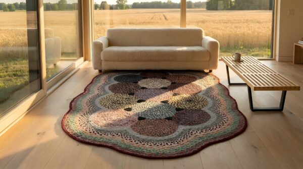 Antique braided hallway runner wool multicolor rug 12 Antique braided hallway runner wool multicolor rug (sku 25659) - room view