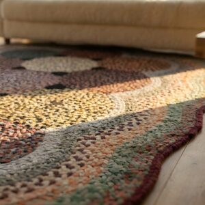Antique Braided Hallway Runner Wool Multicolor Rug (SKU 25659) - in-room detail