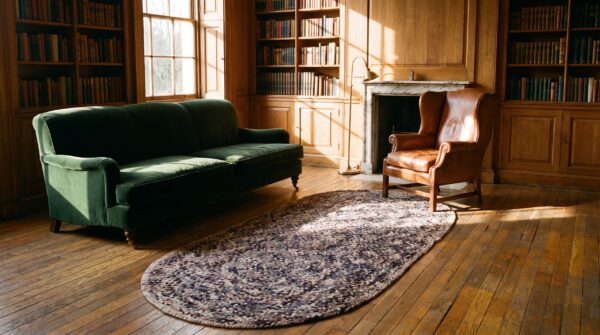 Antique braided oval small scatter size wool multicolor rug 8 Antique braided oval small scatter size wool multicolor rug (sku 20608) - room view