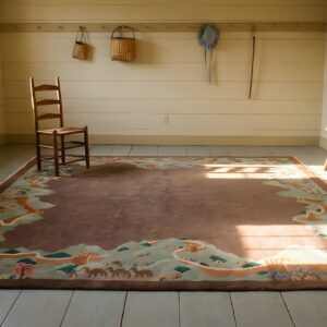 Antique Wool Brown Earth Tone Hand Knotted Pile Rug (SKU 23850) - room view