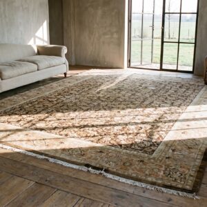 Brown Earth Tone Color Large Size Allover Herati Pattern Antique Persian Sultanabad Rug (SKU 23089) - room view