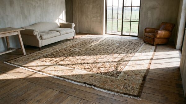 Brown earth tone color large size allover herati pattern antique persian sultanabad rug 8 Brown earth tone color large size allover herati pattern antique persian sultanabad rug (sku 23089) - room view