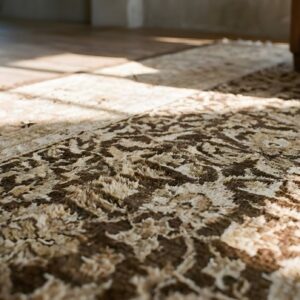 Brown Earth Tone Color Large Size Allover Herati Pattern Antique Persian Sultanabad Rug (SKU 23089) - in-room detail
