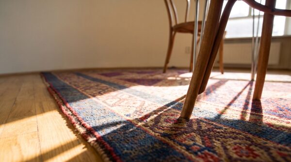 Brown earth tone , red antique serab allover geometric hand knotted hallway runner rug 9 Brown earth tone , red antique serab allover geometric hand knotted hallway runner rug (sku 23287) - in-room detail