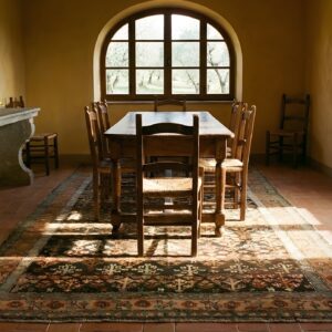 Brown Earthy Antique Caucasian Karabagh Tribal Geometric Animal Rug Dated 1893 (SKU 19252) - room view