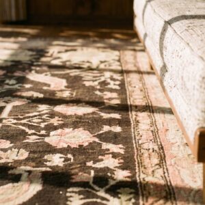 Brown Late 19th Century Tribal Antique Caucasian Karabagh Long and Narrow Gallery Carpet (SKU 19615) - in-room detail