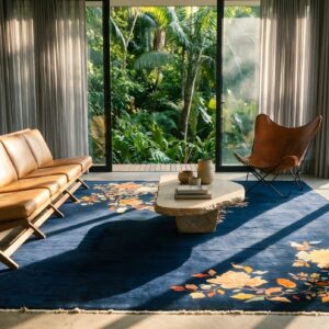 Captivating Midnight Blue Color Antique Deco Chinese Area Rug (SKU 25330) - room view