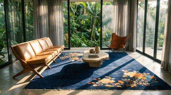 Captivating midnight blue color antique deco chinese area rug (sku 25330) - room view