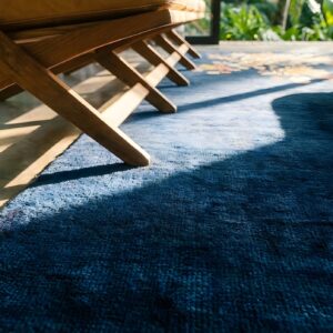 Captivating Midnight Blue Color Antique Deco Chinese Area Rug (SKU 25330) - in-room detail