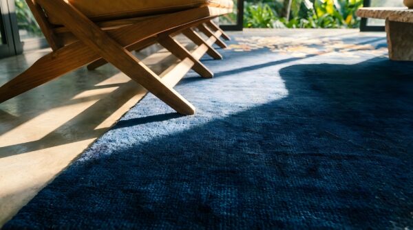 Captivating midnight blue color antique deco chinese area rug (sku 25330) - in-room detail