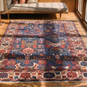 Antique Caucasian - Bidjov Caucasian Knotted Rug (SKU 20973) - styled overhead view