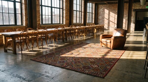Antique caucasian flatweave verneh tribal geometric kilim area rug 9 Antique caucasian flatweave verneh tribal geometric kilim area rug (sku 22363) - room view