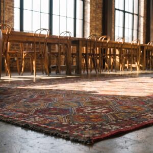 Antique Caucasian Flatweave Verneh Tribal Geometric Kilim Area Rug (SKU 22363) - in-room detail