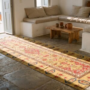 Antique Caucasian Karabagh Brown 1875 Hallway Runner Rug (SKU 20207) - room view