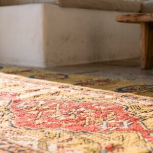 Antique Caucasian Karabagh Brown 1875 Hallway Runner Rug (SKU 20207) - in-room detail