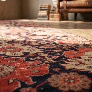 Antique Caucasian Karabagh Hallway Runner Wool Brown Rug (SKU 18186) - in-room detail