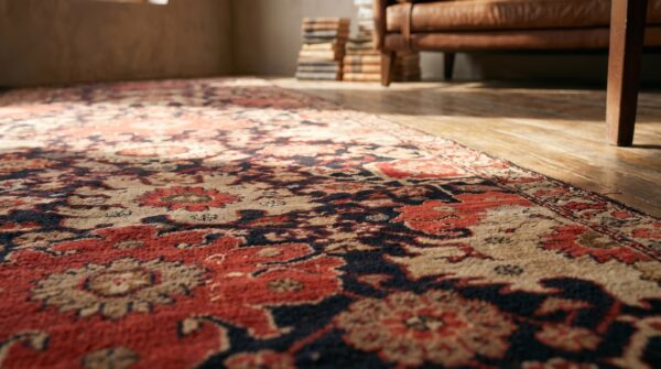 Antique caucasian karabagh hallway runner wool brown rug 8 Antique caucasian karabagh hallway runner wool brown rug (sku 18186) - in-room detail