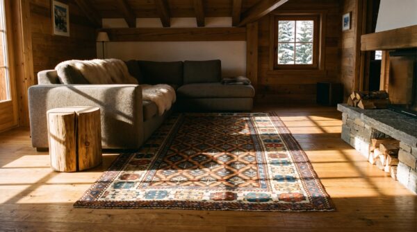 Antique caucasian karabagh small scatter size wool rug 5 Antique caucasian karabagh small scatter size wool rug (sku 19143) - room view