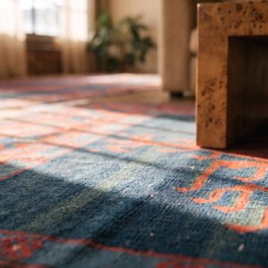 Antique Caucasian Kilim Knotted Hallway Runner Rug (SKU 21111) - in-room detail