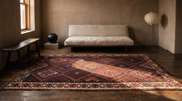Antique caucasian - kilim caucasian multicolor 1930s rug 7 Antique caucasian - kilim caucasian multicolor 1930s rug (sku 22493) - room view