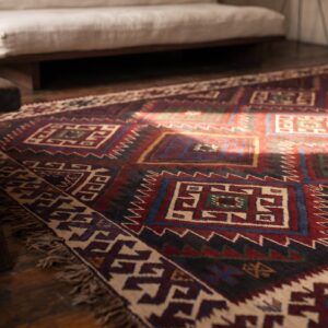 Antique Caucasian - Kilim Caucasian Multicolor 1930s Rug (SKU 22493) - in-room detail