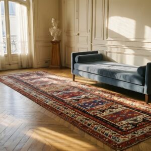Antique Caucasian Kuba Geometric Hallway Runner Rug (SKU 24949) - room view