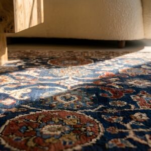 Antique Caucasian Kuba Hallway Runner Wool Blue Rug (SKU 25508) - in-room detail