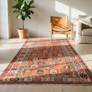 Antique Caucasian Shirvan Hallway Runner Wool Coral Rug (SKU 19704) - room view