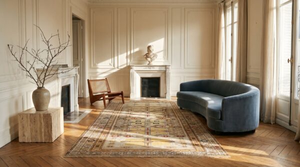 Antique caucasian - shirvan wool ivory rug (sku 18849) - room view