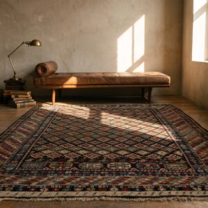 Antique Caucasian - Shirvan Small Scatter Size Wool Black Rug (SKU 21416) - room view