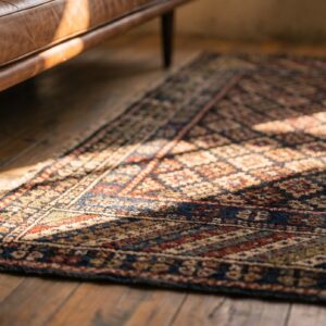 Antique Caucasian - Shirvan Small Scatter Size Wool Black Rug (SKU 21416) - in-room detail