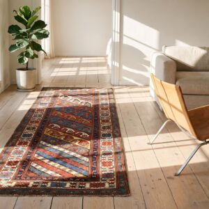 Antique Caucasian Shirvan Tribal Paisley Hallway Runner Rug (SKU 21541) - room view