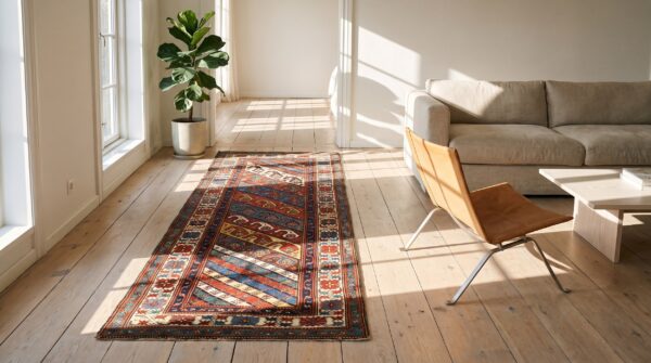Antique caucasian shirvan tribal paisley hallway runner rug 5 Antique caucasian shirvan tribal paisley hallway runner rug (sku 21541) - room view