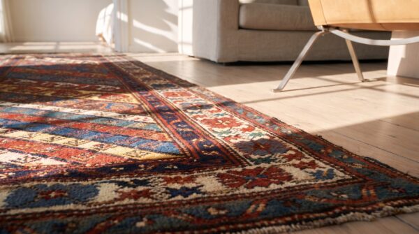 Antique caucasian shirvan tribal paisley hallway runner rug 6 Antique caucasian shirvan tribal paisley hallway runner rug (sku 21541) - in-room detail