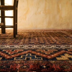 Antique Caucasian Sumak Hallway Runner Wool Rug (SKU 22112) - in-room detail