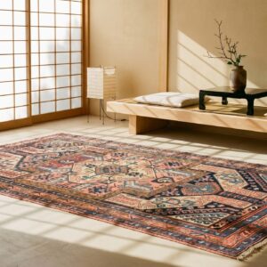 Antique Caucasian Tribal Yastic Design Wool Kazak Rug (SKU 18197) - room view