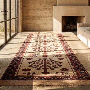 Antique Central Asian Tribal Yamoud Tent Band Hallway Runner Rug (SKU 20958) - room view