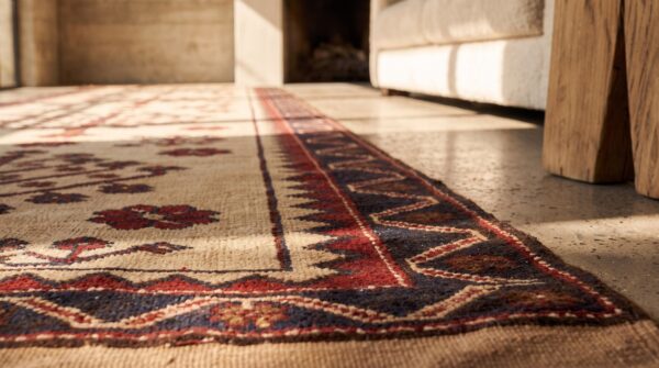 Antique central asian tribal yamoud tent band hallway runner rug 8 Antique central asian tribal yamoud tent band hallway runner rug (sku 20958) - in-room detail
