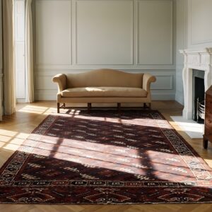 Antique Central Asian Turkmen Yamoud Allover Geometric Knotted Tribal Rug (SKU 23913) - room view