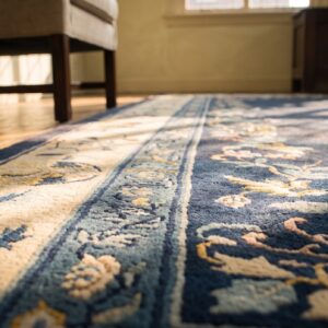 Antique Chinese Allover Floral Blue 1920s Rug (SKU 25113) - in-room detail