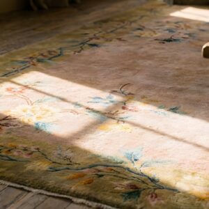 Chinese - Art Deco 1920s Rectangle Wool Coral Room Size Antique Knotted Rug (SKU 25806) - in-room detail