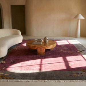 Chinese - Art Deco Knotted Antique 1920s Room Size Rectangle Purple Wool Rug (SKU 25719) - room view